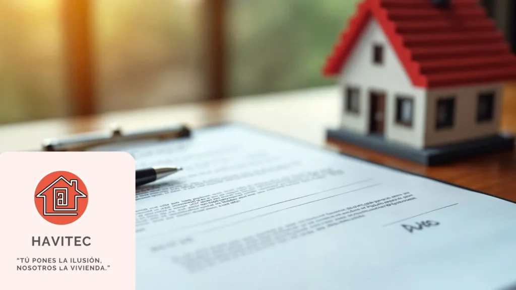 Documentos legales de una vivienda organizados sobre una mesa