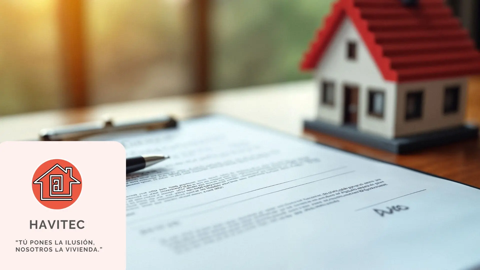 Documentos legales de una vivienda organizados sobre una mesa